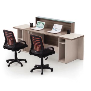 Reception Desk – Warm Walnut