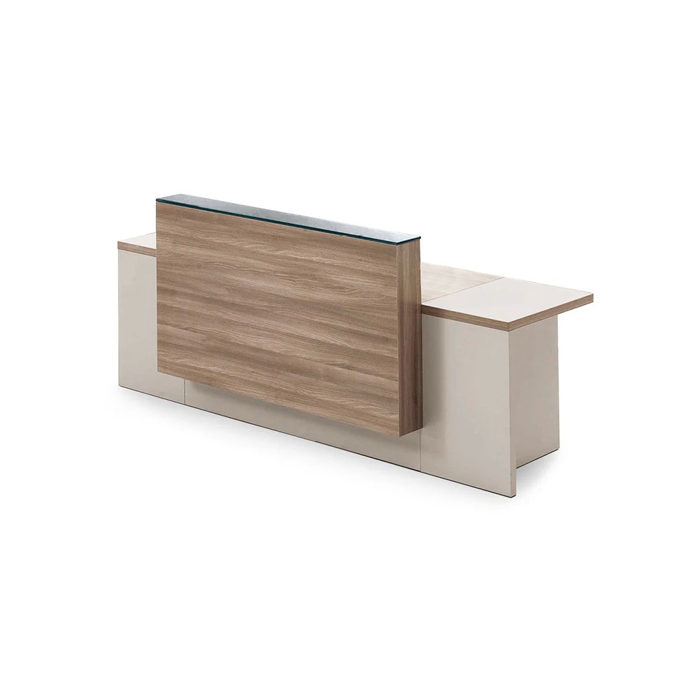 Reception Desk – Warm Walnut